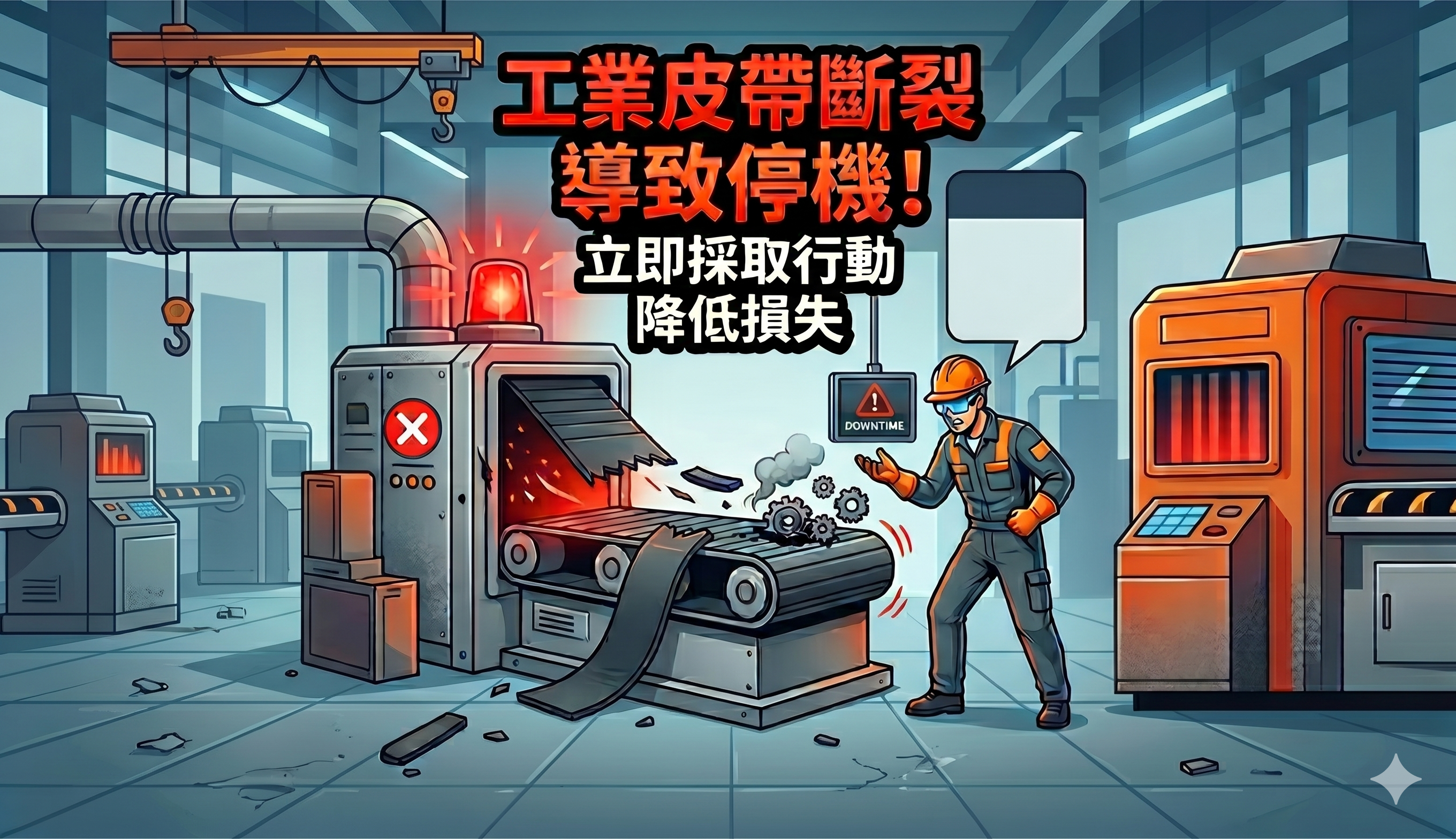 一次皮帶斷裂，影響的不只是設備，更可能讓整條產線停擺!